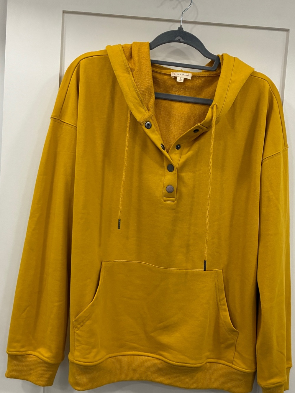 Free People Beach Golden Yellow Snap Hoodie Size Large